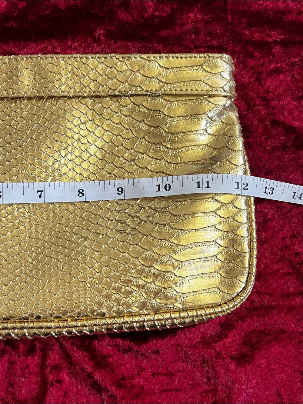 Guess Metallic Gold Python-Texture Clutch - Picture 7 of 8